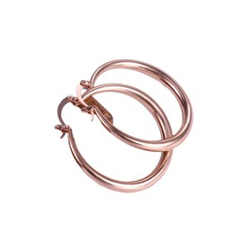 Tesuivra Fashion Simple Smooth Big Circle Punk Style Rose Gold Plated Hoop Earrings for Women