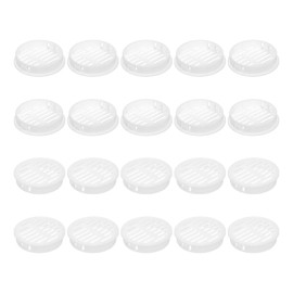 sourcing map 36Pcs 50mm/1.97" Circular Soffit Air Vents, Plastic Soffit Vent Cover, Round Mesh Hole Louver for Bathroom Kitchen Cabinet Wardrobe, White