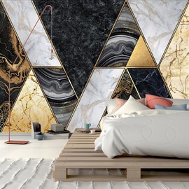 GLWYHY - 3D Stereoscopic Visual Marble Wallpaper with Beautiful Color Combinations decorates The murals in The Bedroom and Living Room（Non-self-Adhesive Wall Stickers）