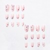 3D Press on Nails Short Almond SWEKKE Embossed Fake Nails
