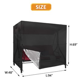 Kasla Swing Cover, Waterproof, Fits Outdoor Patio Swing 3 Seater & Backyard Garden Porch Swing & Hammock Glider Chair (94" Lx48 Wx69 H)