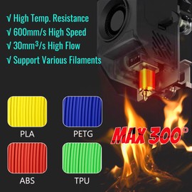 Nssnlur 2Pcs 0.4mm Kobra 3 Max Quick Swap Nozzle, Integrierte Gehärtete Stahle Düse Print Head Extruder Nozzles für Anycubic Kobra 3 Max/Kobra 3 Max Combo 3D Drucker Zubehör