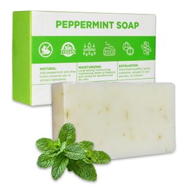 Princess Belle Peppermint Bar Soap, Mint Soap for Dry Skin, Gently Cleaning and Moisturizing, Suitable for All Types Skin