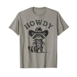 Cowboy Funny Raccoon Men Women Howdy Raccoon Howdy Animal T-Shirt