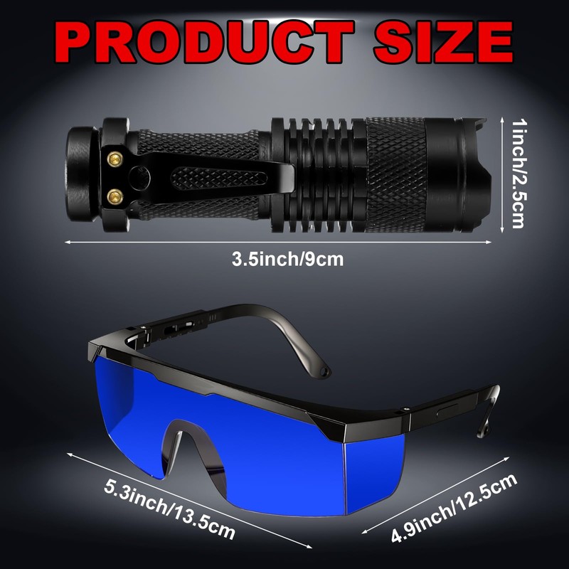 Retisee Red Light Flashlight with Protective Glasses LED Single Mode