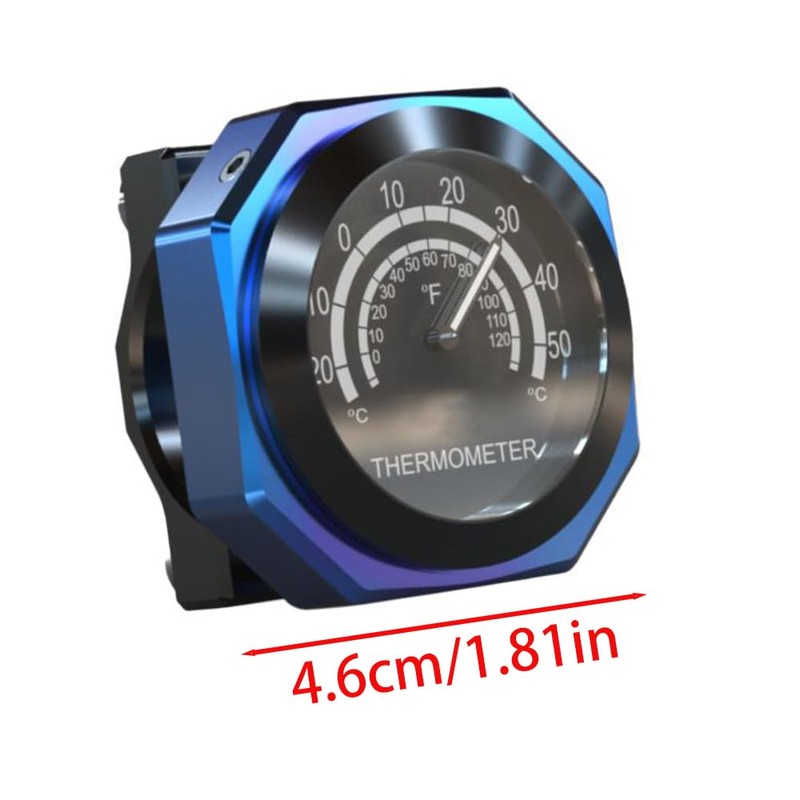 Baceyong Motorcycle Handlebar Thermometer Waterproof Luminous Alloy Temperature Display Compatible