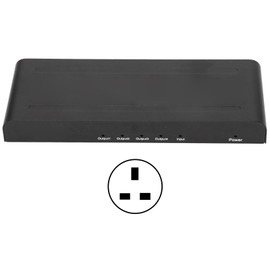 1x4 HD Multimedia Interface Splitter 4K 60hz 4 Port HD Multimedia Interface Distribution Amplifier 100‑240VUK Plug