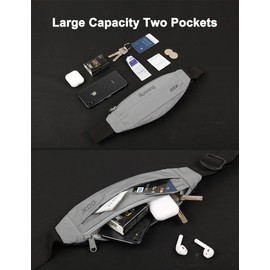 Gox Fanny Pack For Men Running Pouch Belt,Phone Holder Waist Pack Sport Hiking Walking Traveling (silver)