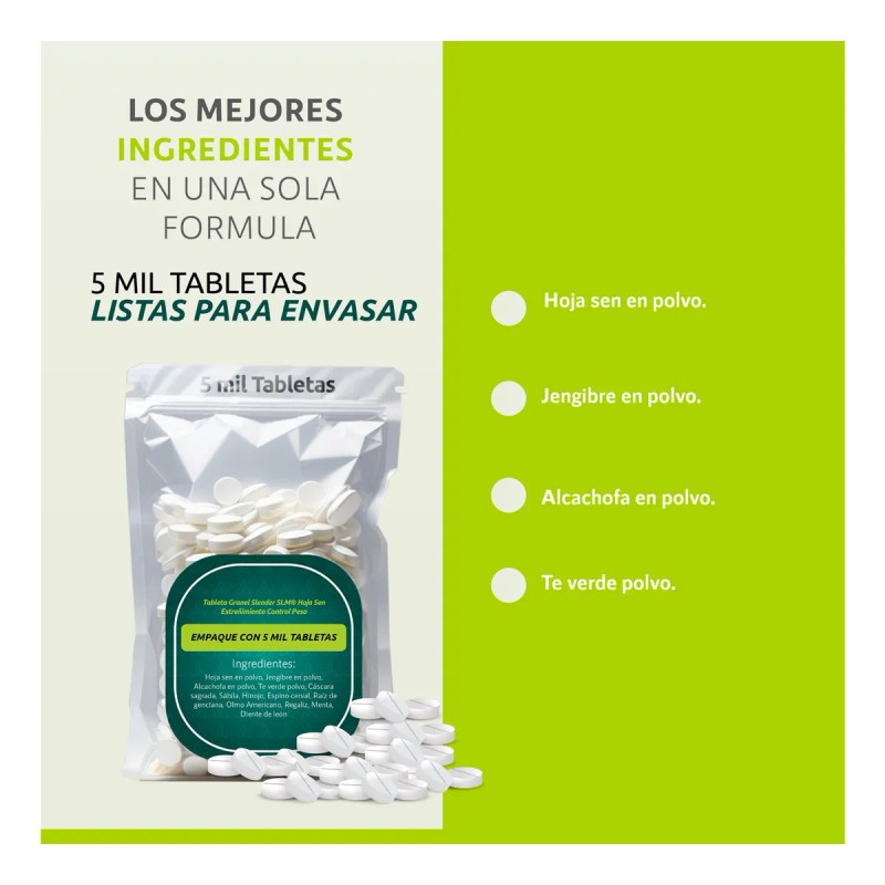 Tableta Granel Slender Slm® Hojasen Estreñimient Controlpeso