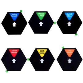 Kichwit Privacy Sign, Do Not Disturb, Please Knock, In a Meeting, Out of Office, Working Remotely, 5 Inches, Black