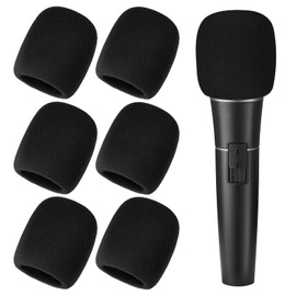 6 Stück Schwarz Schwamm Mikrofon Windschutz Mikrofonabdeckung Schwarze Schaumstoff Handheld Windschutz Mic Foam Cover Schaumstoff-Mikrofonabdeckungen Windschutzs Für Handmikrofon Staubdicht Für KTV