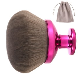 Extra Large Body Makeup Brush for Self Tanner, 3.54 Inch Wide-Headed Oval Brush Bronzers Blend Self Tanning Applicator with Drawstring Bag for Face Neck Back Legs Wet & Dry Use (Purple)