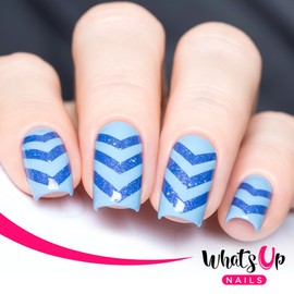 Whats Up Nails - Chevron Vinyl Tape Stencils for Nail Art Design (2 Sheets, 180 Strips Total)