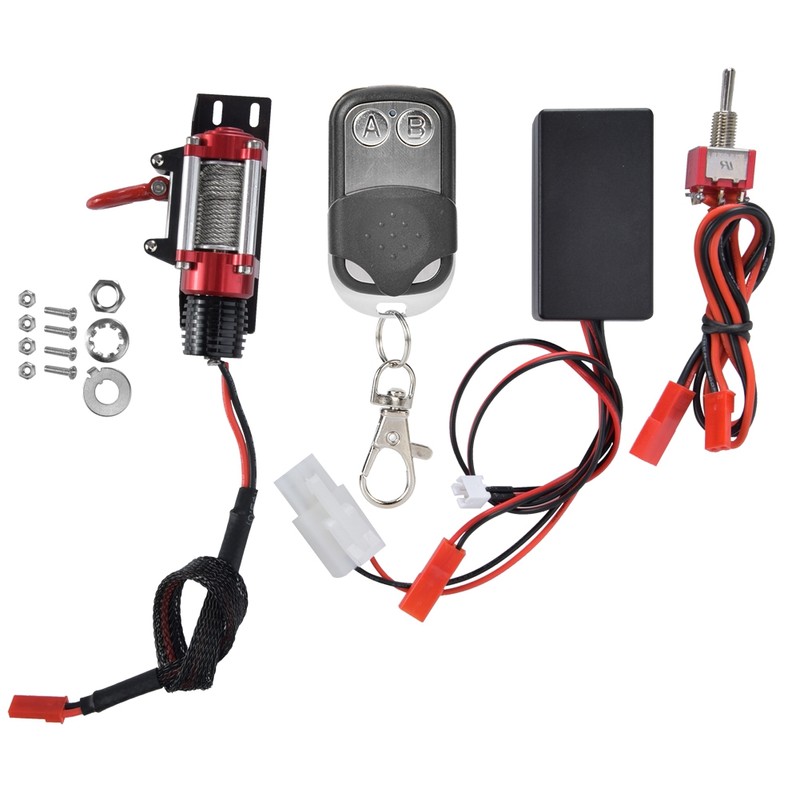 RC Car Metal Winch with Remote Controller Accessories fit for