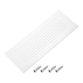 PATIKIL 8 x 3 Inch Door Air Vent Cover, Aluminum Grille Ventilation Cover Louvered Diamond Hole with Mounting Screws for Cabinet Wardrobe Door, Silver