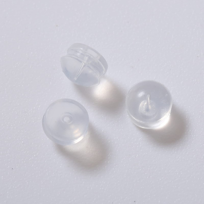 Silicone Earring Backs, Clear Earring Backings, 12PCS Soft Earring Stoppers,