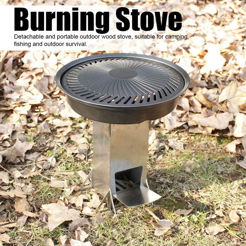 Wood Burning Stove, Stove Camping Stove Stainless Steel with Lightweight