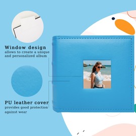 Cherrich Small Photo Album 4x6 100 Pockets with Writing Space Leather Cover Picture Book Holds 4x6 Photos for Wedding, Baby, Family, Graduation