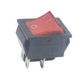 KCD4 4 Pin Red Rocker Switch Suitable for Water dispensers, Motorcycle Lights,Toy Cars, Treadmills, Desktop Grinders, Electronic Equipment Power switches,Lawn Mower and Snowblower et