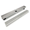 TECFORG 24 Inch Linear Shower Drain Brushed Recatngular Floor Drain,SUS304