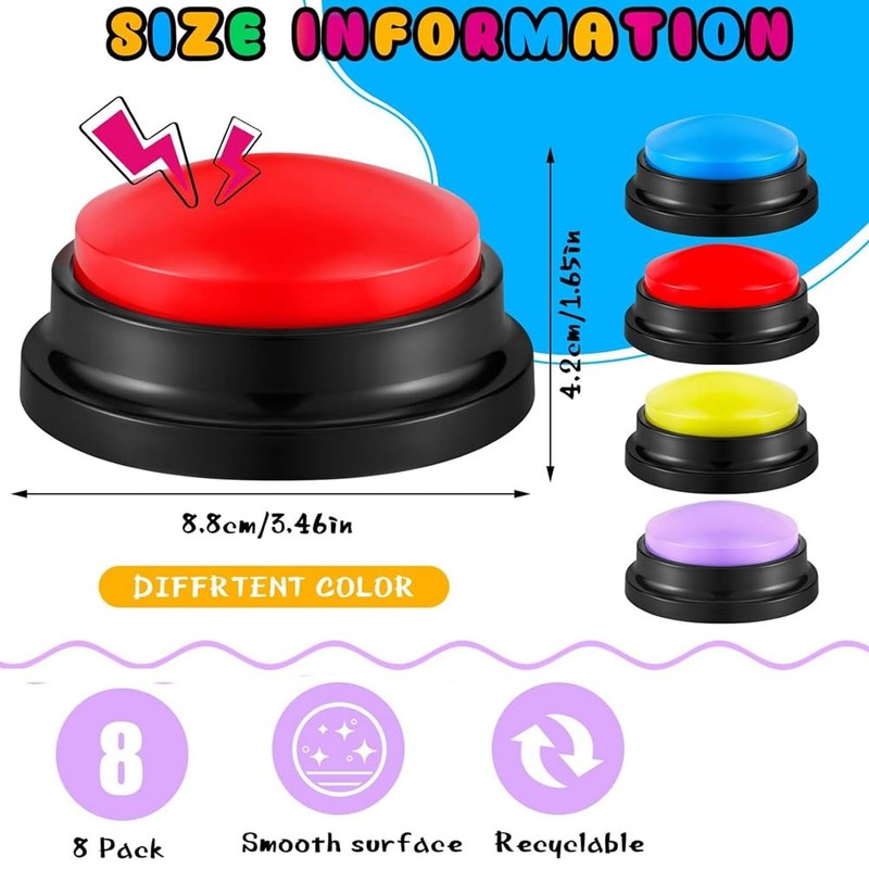 Geroosaty 8 PCS Answer Buzzers Button Answer Buzzer Game Show