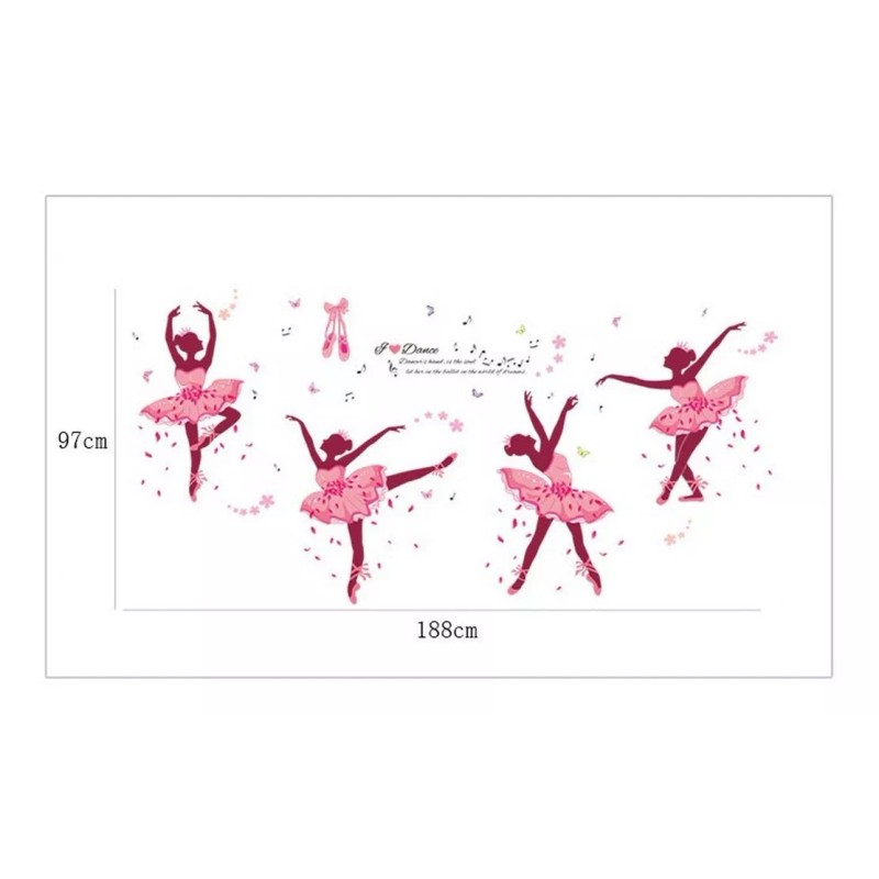 DaraBaby Vinil Decorativo Sala O Habitación De Bailarinas De Ballet