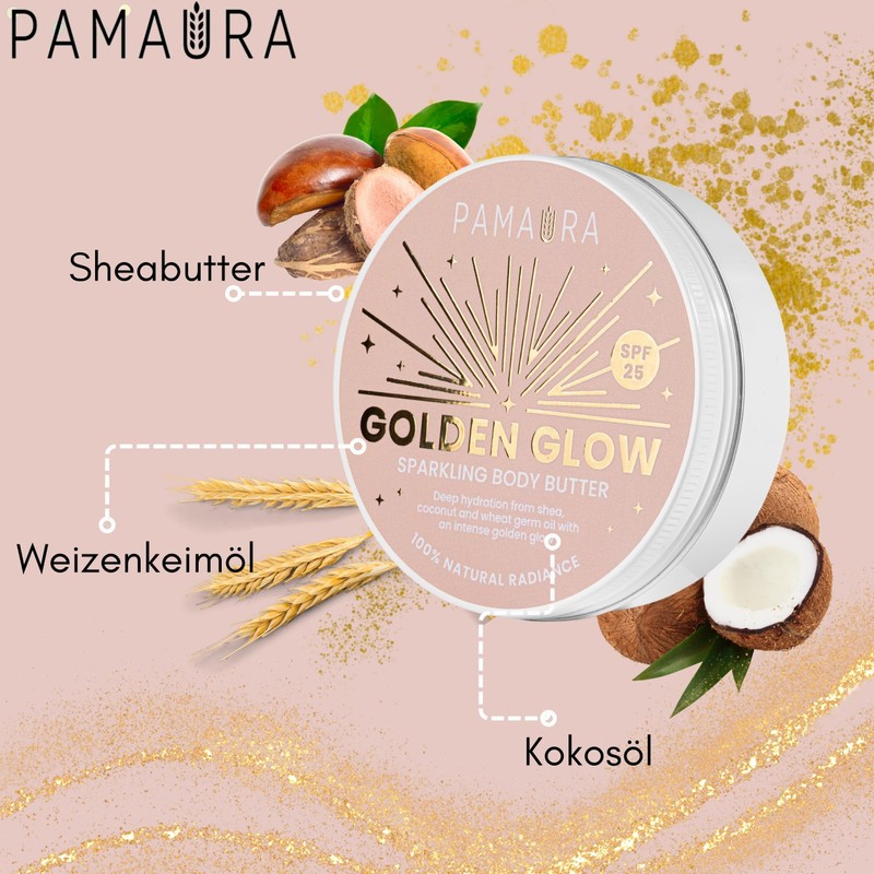 Pamaura Sparkling Body Butter with Wheat Germ Oil and Double