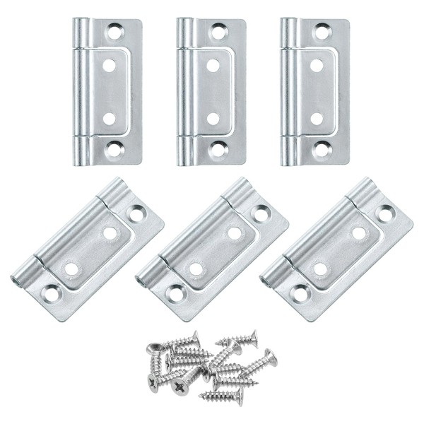 sourcing map 6Pcs 2x1 Inch Door Hinges Non-Mortise No Noise