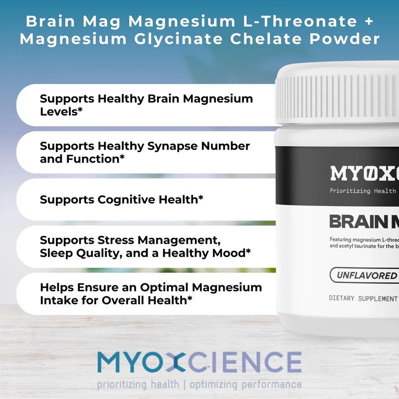 MYOXCIENCE Brain Mag | Magnesium L-Threonate Magtein & Magnesium Glycinate