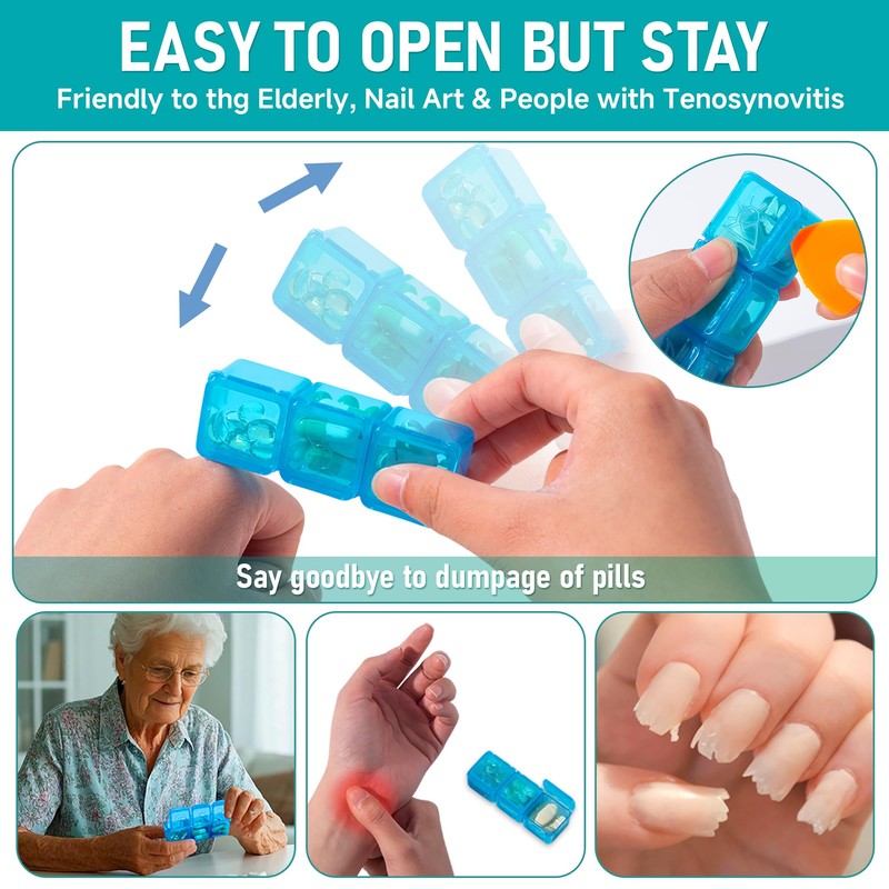 Monthly Pill Organizer 3 Times a Day - Portable Pill