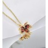 Unbranded Red Maple Leaf In Gold Necklace - Red Amber