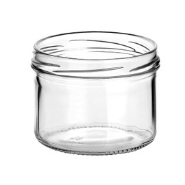 gouveo Set of 12 Preserving Jars 230 ml with Christmas Lid Winter Landscape - Empty Storage Jars with TO82 Closure - Small Jam Jars, Preserving Jars for Christmas