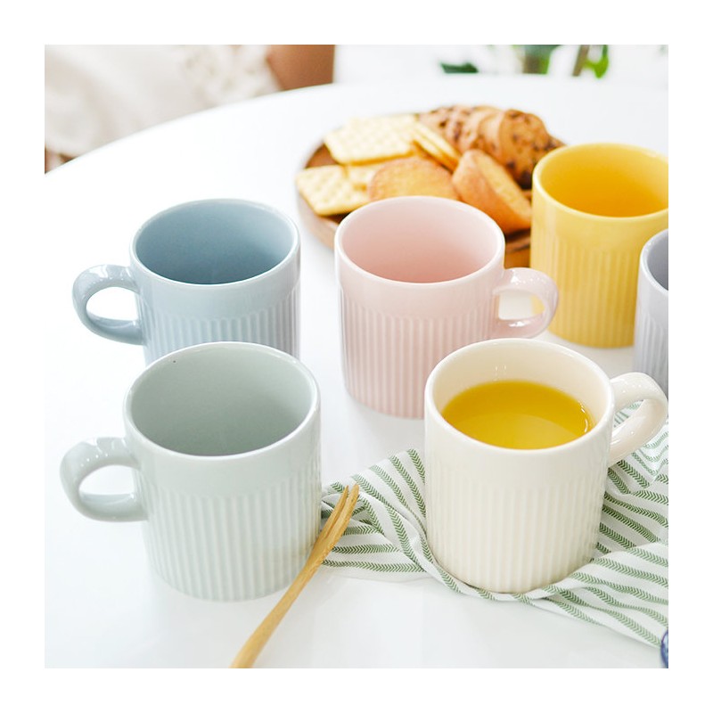 Dogiya domestic ceramic line mug 375ml set of 2 (6