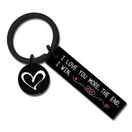 UVIBEW Couple Gifts I Love You Gifts For Him Her Couple Keychain For Husband Wife Boyfriend Girlfriend I Love You More The End I Win Sweet Day Gift For Her