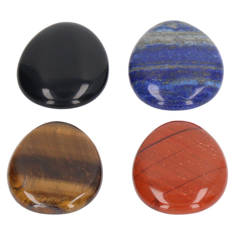 4Pcs Thumb Worry Stone Stress Relief Meditation Small Portable Oval
