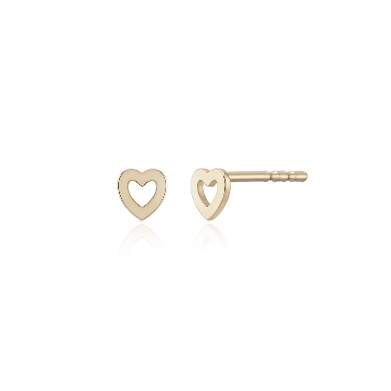 14k Poem Heart Earrings A Pair of Piercing Earrings (2)