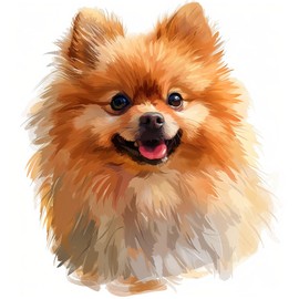 5D Diamond Art Painting Kits Dog Pomeranian Full Drill Round Beads Diamond Art Gems Stone Cross Stitch DIY Diamond Art Painting by Number Kits Wall Decoration 14x14inch