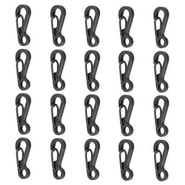 LbsAMP 20 Pcs Mini Carabiner Clips Small SF Tiny Locking Carabiner Set Spring Snap Hook Clips for Climbing Hiking Mountaineering Camping Traveling Outdoor Keychains Keyring (24.3×10.5 mm)