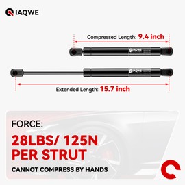 IAQWE C16-08941 16Inch 28Lb/125N Gas Struts Shocks Springs 15.7in Lift Support for Snugtop are Leer Truck Camper Shell Topper Rear Cap Window Door Pickup Canopy Lid 2PCS