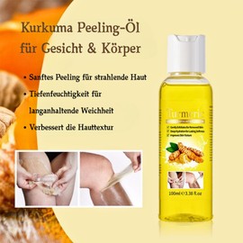 Gelbes Peeling-Öl Für Du-nkle Haut - Turmeric Peeling Oil - Peel-ing Gesicht Körper - Exfolierendes Peel ing-Gel - Abgestorbene Hautentferner für Gesicht, Hände, Füße, Körper, Feuchtigkeit erweichen