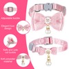 2Pcs Pink Cat Collar, Cute Cat Collar with Pearl, Adjustable