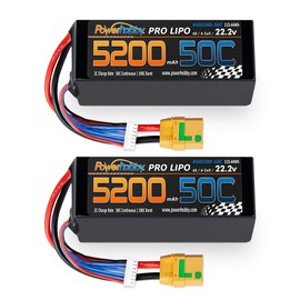 Powerhobby 6S 22.2V 5200mAh 50C Lipo Battery w XT90 Plug Soft Case Fits 2 Pack : Arrma Kraton Nero Tyhpon Senton Tailon Outcast FAZON