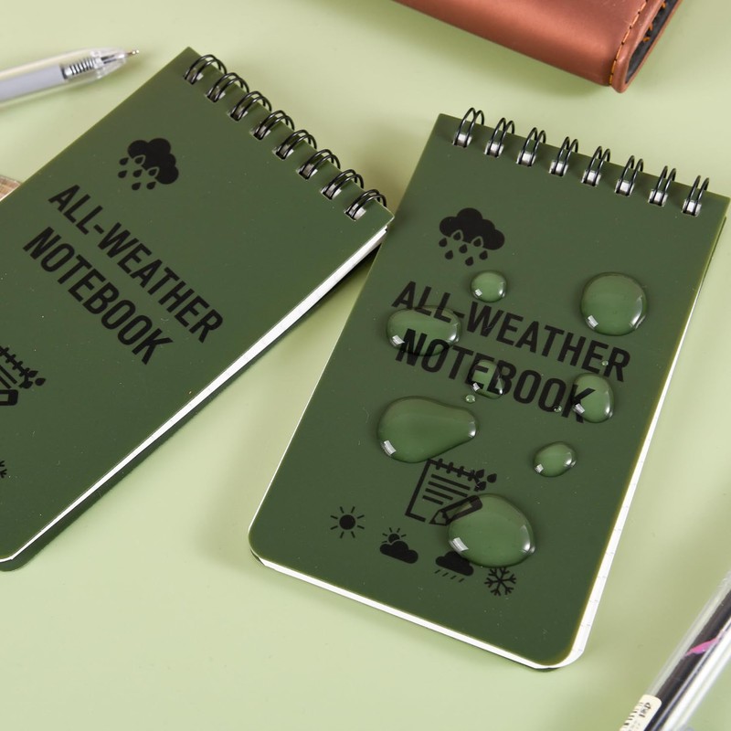 DILUSILK 2 Pack Waterproof Notepad, All Weather Police Notepad, Mini