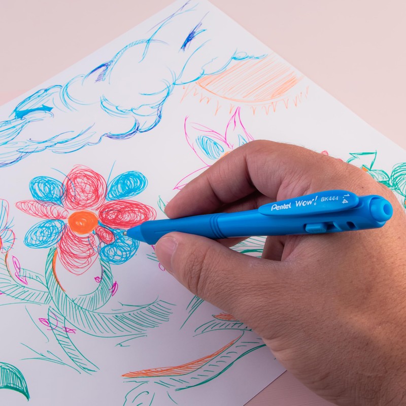 Pentel Wow! Retractable Ballpoint Pen, (1.4mm), Bold Line, Blue Ink,