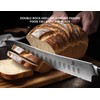 Piklohas Resharpenable Bread Knife, 8 Inch Multifunction Serrated Knife, German