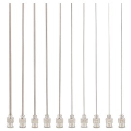 BENECREAT 10 Pcs 10 Sizes Metal Needles Iron 3.9 inches (10 cm) Dispenser Needles Brass Joint 15/16/17/18/19/20/21/22/23/24G with Storage Case Glue Ink Needle Tip Replacement Craft Parts