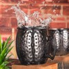 LINALL Moscow Mule Mugs- Set of 4 Gunmetal Black Plated