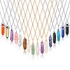 16 Pcs Healing Crystal Stone Necklaces Hexagonal Gemstone Pendant Necklace