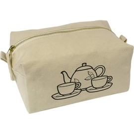 'Tea Set' Canvas Wash Bag/Makeup Case (CS00037050)