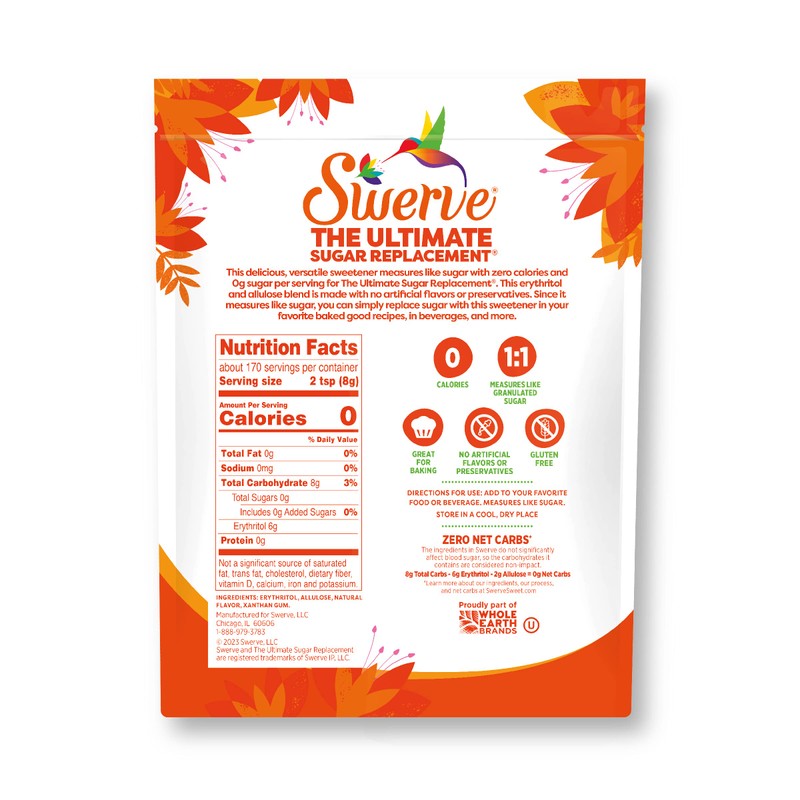 Swerve Ultimate Sugar Replacement Sweetener, Granular Sugar Substitute, Zero Calorie,